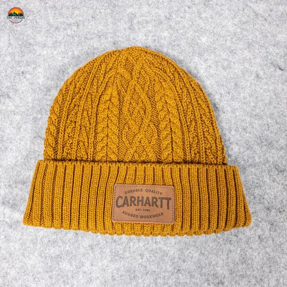 Carhartt Accessories - Carhartt Fisherman Beanie Hat Brown Rib Knit Women's One Size